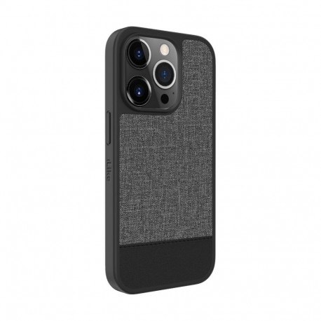 iLike Apple iPhone 14 Pro Max Plastic Leather Back Cover Gray