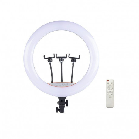 Elight SR18 45cm LED Light Ring with 3x Smartphone holder + 220V Adapter + BT remote Black