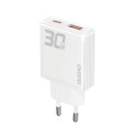 Dudao GaN Dudao A30EU 30W USB-A / USB-C Wall Charger - White