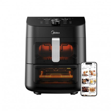 Midea Two Zone Airfryer | MAD1100DADK | Power 1850 W | Capacity 4.4/6.4 L | Rapid Air technology | B