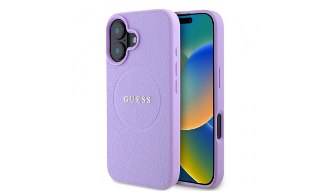 Guess Apple Guess PU Grained Classic Logo MagSafe Case for iPhone 16 Purple