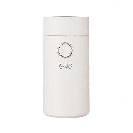 Adler Coffee grinder AD4446wg 150 W, Coffee beans capacity 75 g, Lid safety switch, White