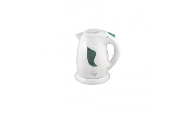 Adler AD 08 Standard kettle, Plastic, White, 850 W, 1 L, 360 rotational base