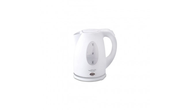 Adler Kettle AD 1207 Standard, Plastic, White, 2000 W, 360 rotational base, 1.5 L