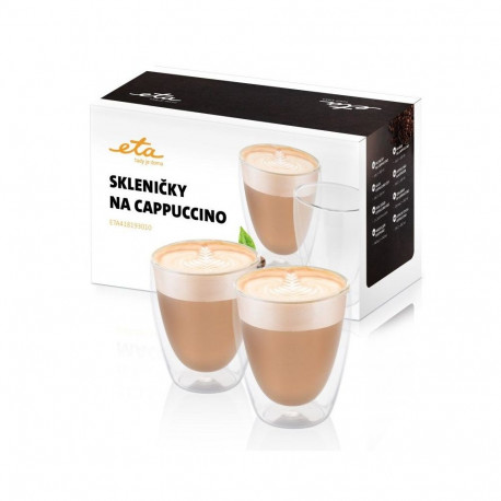 ETA Cappuccino cups 418193010 For cappuccino coffee, 2 pc(s), Dishwasher proof, Glass