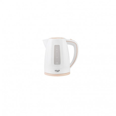 Adler Kettle AD 1264 Standard, 2200 W, 1.7 L, Plastic, White, 360 rotational base
