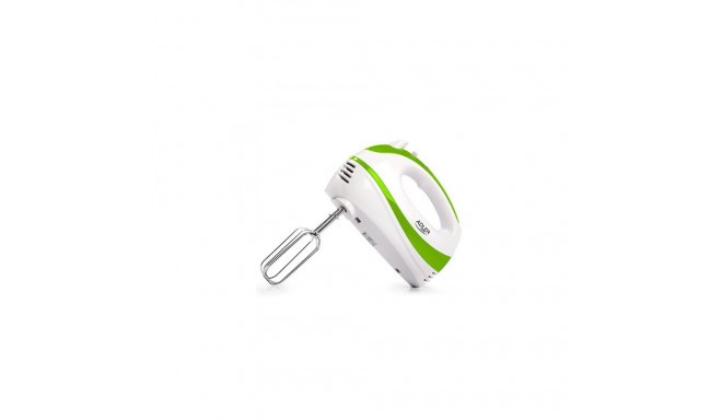 Adler Mixer AD 4205 g Hand Mixer, 300 W, Number of speeds 5, Turbo mode, White/Green