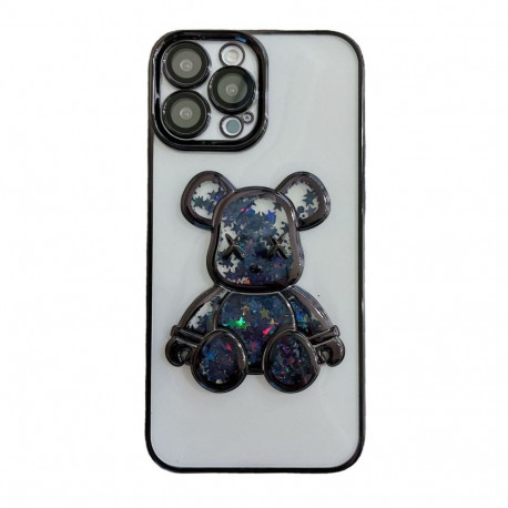 iLike Apple iPhone 14 Pro Silicone Case Print Desire Bear Black