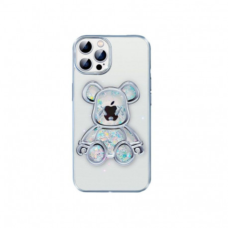 iLike Apple iPhone 14 Pro Silicone Case Print Desire Bear Silver