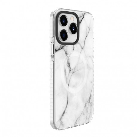 Evelatus Apple iPhone 15 Pro Max PC+TPU With MagSafe Customized Print Marble White