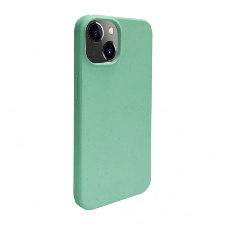 iLike Apple iPhone 14 Silicone plastic case Eco Print Design Flower Green