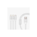 Recci Universal Delicate RCS-H120 3 in 1 Micro USB + 2 x Lightning Fast Charging 1,2 m White