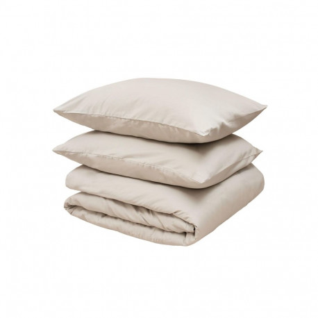 BED COV SET SOLID BEIGE SATEEN 200X220