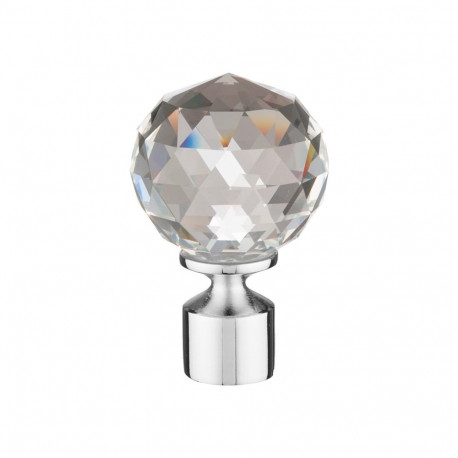 CURTAIN ROD FINIAL CRYSTALKULA D19 CHROM