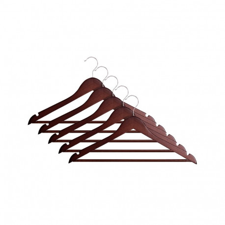 WOODEN HANGER LSN001-G DARK WOOD 5 PCS