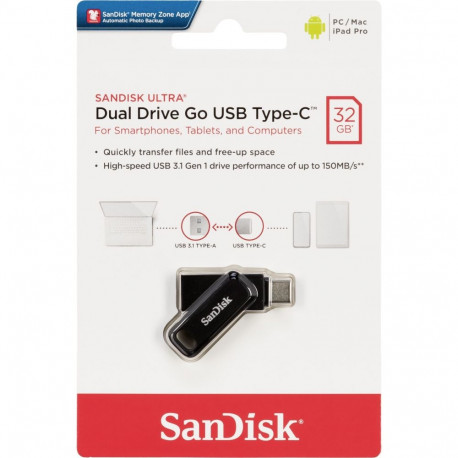 SanDisk Ultra Dual Drive Go 32GB USB Type C Flash SDDDC3-032G-G46