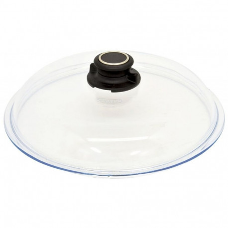 Glass lid 28cm with english sleeve with mounted lid knob AMT Gastroguss