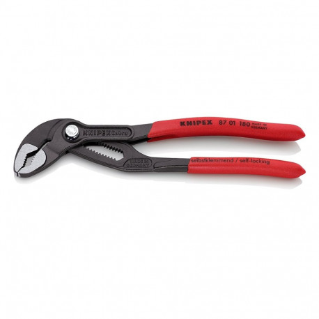 Cobra 87 01 180, 180mm, Rohr- / Wasserpumpen-Zange (rot, Wasserpumpenzange, 18-fach verstellbar)