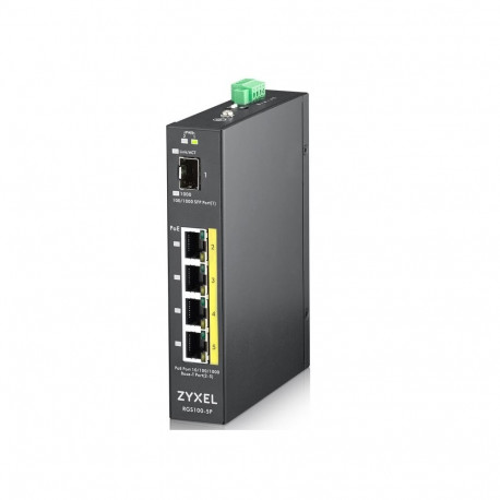 Zyxel RGS100-5P haldamata L2 gigabit ethernet (10/100/1000) toitega üle etherneti (PoE) must
