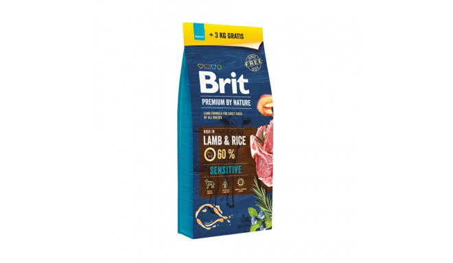 BRIT Premium by Nature Sensitive lambaliha ja riisiga kuiv koeratoit 15kg + 3kg