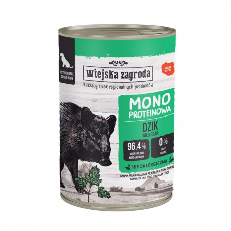 WIEJSKA ZAGRODA monoproteiin metssea märg koeratoit 400g