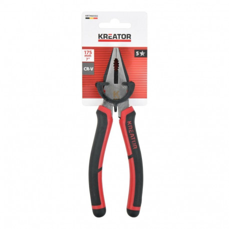 Kreator Combination Pliers KRTH60302, 180mm, 36mm, 28mm, chrome vanadium, rubber handles