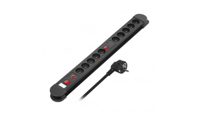 Maclean Energy pikendusjuhe 10 pistikuga 1,5 m must (mce10)