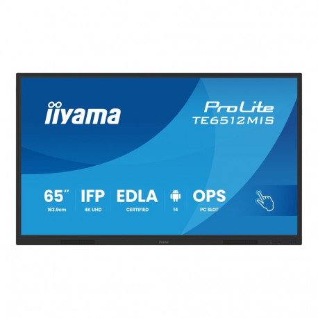 IIYAMA TE6512MIS-B4AG 65inch iiWare13E Android 14 EDLA/non-EDLA 8/128GB 40-Points PureTouch IR with 