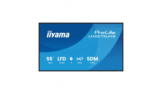 IIYAMA LH5575UHS-B2AG 55-tolline 3840x2160 UHD IPS paneel haze 25 protsenti 500cd/m maastik ja portr