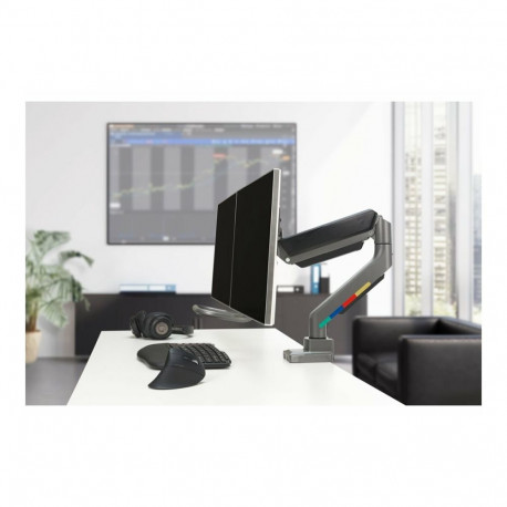 KENSINGTON SmartFit dual monitor arm with crossbar and handle