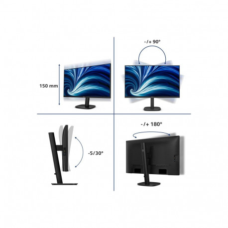 PHILIPS 27B2U3601/00 27-tolline 2560x1440 120Hz IPS lame H/A 150 mm USB-C RJ45 PD>90W Daisy chain TU