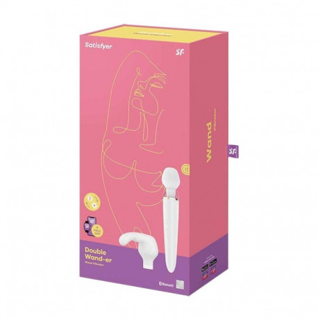 SATISFYER DOUBLE WAND-ER VIBRADOR BLANCO 1UN
