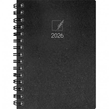Book calendar Nature A5  Day spiral binding black eco 40703