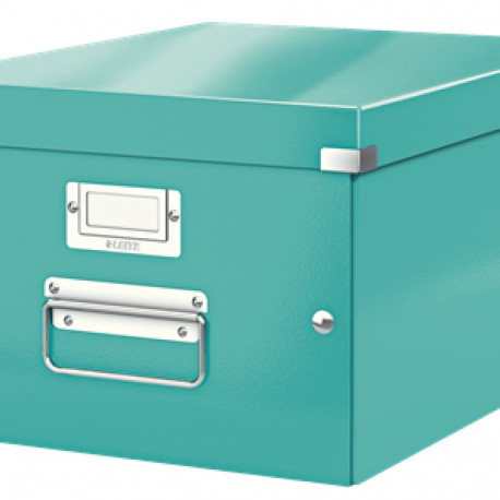 Hoiukarp kokkupandav Leitz WOW Click&Store türkiis, Medium 281x200x370mm (A4), lam.kartong