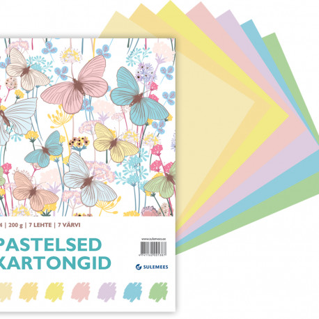 Värviline kartong A4 200g pastelsed toonid (7x7värvi)