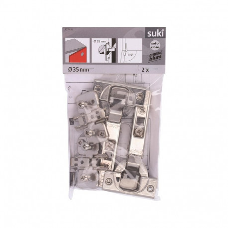 HINGE EXTERNAL CLIP SOFT D35 110° 2PC