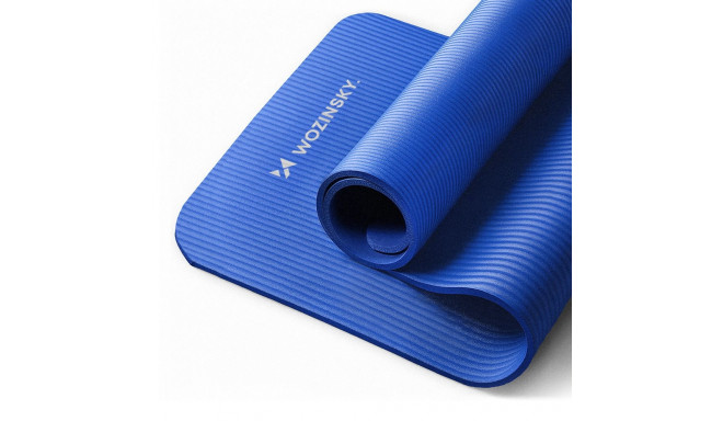 Wozinsky exercise mat 181 x 63 x 0.9 cm thick gymnastic yoga mat blue