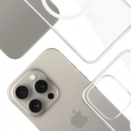 3mk Clear MagCase Case for Apple iPhone 15 Pro - Transparent