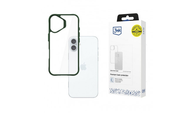 3mk Satin Armor Case+ Green for Apple iPhone 16 Plus - transparent