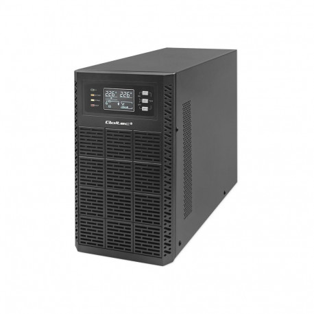 Qoltec Uninterruptible Power Supply (UPS) | 3kVA | 3000W | Power Factor 1.0 | LCD | EPO | USB | Onli