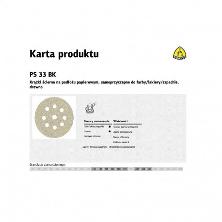 KLINGSPOR ABRASIVE DISC 225mm PS33BK gr.220 GLS38 /50pcs.