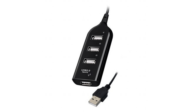 Vakoss TC-234UX interface hub USB 2.0 Black