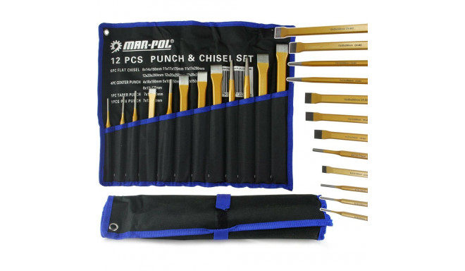 SET OF PUNCHES + CHISELS 12 pcs MAR-POL...
