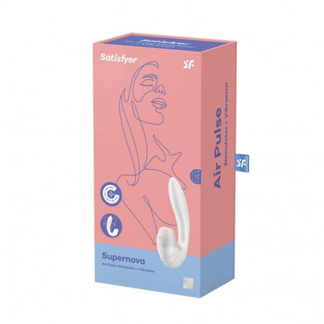 Satisfyer õhusurve stimulaator ja vibraator Supernova, valge