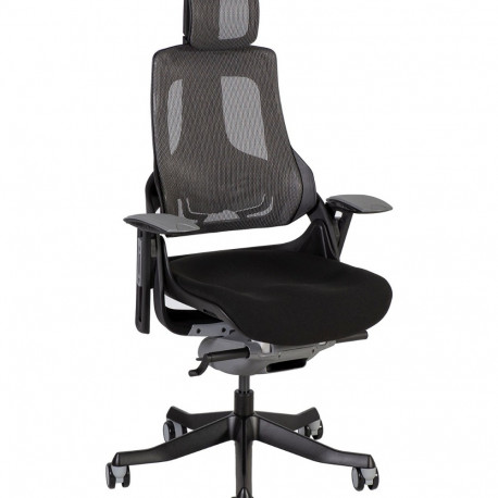 Juhitool WAU peatoega, reg. käetoed pealt hallid, 09852/ max 120kg/ must kangas + t.hall võrkkangas