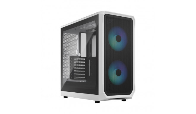 Fractal Design Focus 2 RGB White TG Clear Tint, Midi Tower, Power supply included No