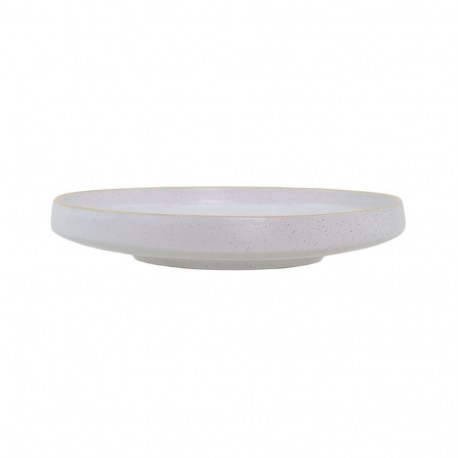 DESERT PLATE WHI DOTTED 18.7CM