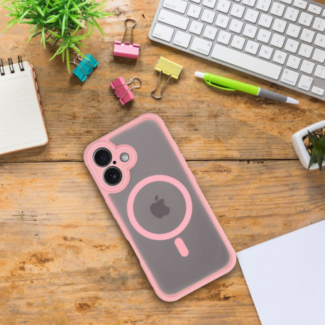 Case for Samsung A17 Full Matte Mag Cover compatible with MagSafe light pink