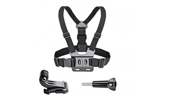 Adjustable sports camera harness - black