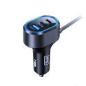 3mk Double Car Charger 135W PD QC PPS USB-C USB-A - Black